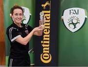 1 June 2017; Kylie Murphy from Wexford Youths WFC with her Continental Tyres Women's National League Player of the Month award for April 2017 at FAI HQ, Abbotstown, Dublin 15.  Photo by Matt Browne/Sportsfile