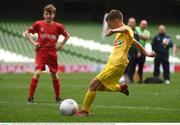 31 May 2017; Kevin McCormack of Dooish NS, Co Donegal, scores a penalty during the SPAR FAI Primary School 5s National Finals at Aviva Stadium, in Lansdowne Rd, Dublin 4. Photo by Sam Barnes/Sportsfile