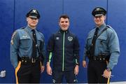 30 May 2017; Republic of Ireland assistant manager Roy Keane with New Jersey state troopers, Brian Morkowsky, left and Michael Delgayso during squad training at NY Red Bulls Training Facility in Whippany, New Jersey, USA. Photo by David Maher/Sportsfile