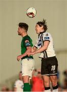 2 June 2017; Sean Maguire of Cork City in action against Niclas Vemmelund of Dundalk during the SSE Airtricity League Premier Division match between Dundalk and Cork City at Oriel Park in Dundalk, Co. Louth. Photo by Ramsey Cardy/Sportsfile