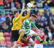 2 June 2017; Conor O'Malley and Michael Barker of St Patrick's Athletic in action against Gary Shaw of Shamrock Rovers during the SSE Airtricity League Premier Division match between Shamrock Rovers and St Patrick's Athletic at Tallaght Stadium in Tallaght, Co. Dublin. Photo by Matt Browne/Sportsfile