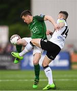 2 June 2017; Steven Beattie of Cork City is tackled by Dane Massey of Dundalk during the SSE Airtricity League Premier Division match between Dundalk and Cork City at Oriel Park in Dundalk, Co. Louth. Photo by Ramsey Cardy/Sportsfile
