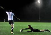 4 January 2012; Charlie Harrison, Sligo, keeps the ball steady in the windy conditions as goalkeeper Vinny Cadden takes a kick out during the game. FBD Insurance League, Section A, Round 1, Sligo v NUIG, Connacht GAA Centre of Excellence, Ballyhaunis, Co. Mayo. Picture credit: David Maher / SPORTSFILE