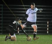 4 January 2012; David Rooney, Sligo, keeps the ball steady in the windy conditions as goalkeeper Vinny Cadden takes a kick out during the game. FBD Insurance League, Section A, Round 1, Sligo v NUIG, Connacht GAA Centre of Excellence, Ballyhaunis, Co. Mayo. Picture credit: David Maher / SPORTSFILE