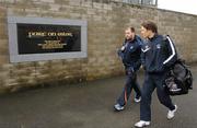 8 January 2012; Ciaran McKeever and Billy Joe Padden, Armagh, arrive for the game. Dr. McKenna Cup, Section B, Down v Armagh, Pairc Esler, Newry, Co. Down. Picture credit: Oliver McVeigh / SPORTSFILE