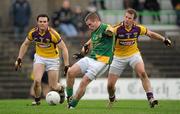 8 January 2012; Alan Forde, Meath, in action against Frank Lancaster, left, and Niall Murphy, Wexford. Bord Na Mona O'Byrne Cup, First Round, Meath v Wexford, Pairc Tailteann, Navan, Co. Meath. Picture credit: Brendan Moran / SPORTSFILE