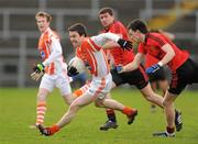 8 January 2012; Aidan Forker, Armagh, in action against Conor Gough, Down. Dr. McKenna Cup, Section B, Down v Armagh, Pairc Esler, Newry, Co. Down. Picture credit: Oliver McVeigh / SPORTSFILE