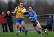 8 January 2012; Enda Kenny, Roscommon, in action against Johnny Duane, GMIT. FBD Insurance League, Section B, Round 1, G.M.I.T. v Roscommon, St Aidan's GAA Club, Ballyforan, Co. Roscommon. Picture credit: Brian Lawless / SPORTSFILE