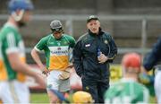 27 May 2017; Offaly manager Kevin Ryan with Pádraic Guinan before the Leinster GAA Hurling Senior Championship Quarter-Final match between Westmeath and Offaly at TEG Cusack Park in Mullingar, Co Westmeath. Photo by Piaras Ó Mídheach/Sportsfile
