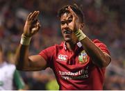 3 June 2017; Anthony Watson of the British & Irish Lions celebrates after scoring his side's first try during the match between the New Zealand Provincial Barbarians and the British & Irish Lions at Toll Stadium in Whangarei, New Zealand. Photo by Stephen McCarthy/Sportsfile
