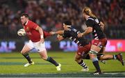 3 June 2017; Stuart Hogg of the British & Irish Lions is tackled by Jonah Lowe of the New Zealand Provincial Barbarians during the match between the New Zealand Provincial Barbarians and the British & Irish Lions at Toll Stadium in Whangarei, New Zealand. Photo by Stephen McCarthy/Sportsfile