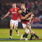 3 June 2017; Josh Goodhue of the New Zealand Provincial Barbarians is tackled by Ben Te'o of the British & Irish Lions during the match between the New Zealand Provincial Barbarians and the British & Irish Lions at Toll Stadium in Whangarei, New Zealand. Photo by Stephen McCarthy/Sportsfile