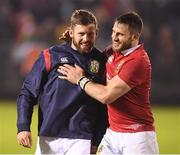 3 June 2017; Elliot Daly, left, and Tommy Seymour of the British & Irish Lions following the match between the New Zealand Provincial Barbarians and the British & Irish Lions at Toll Stadium in Whangarei, New Zealand. Photo by Stephen McCarthy/Sportsfile