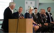 31 May 2017; Jack Gleeson, Executive Director, Irish Sailing Foundation, second from left, speaking at The Federation of Irish Sport Annual Conference 2017 at Aviva Stadium, in Lansdowne Road, Dublin 4.  Photo by Piaras Ó Mídheach/Sportsfile