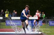3 June 2017; Oisin Kelly of Newpark Blackrock, Co Dublin, competing in the Intermediate Boy's 1500m Steeplechase during the Irish Life Health All Ireland Schools Track & Field Championships 2017 at Tullamore Harrier Stadium, in Co. Offaly. Photo by Sam Barnes/Sportsfile