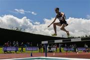 3 June 2017; Brian Fay of Belvedere College, Co Dublin, competing in the Senior Boy's 2000m Steeplechase during the Irish Life Health All Ireland Schools Track & Field Championships 2017 at Tullamore Harrier Stadium, in Co. Offaly. Photo by Sam Barnes/Sportsfile