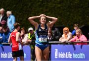 3 June 2017; Ciara Neville of Castletroy College, Co Limerick, after winning the Senior Girl's 100m during the Irish Life Health All Ireland Schools Track & Field Championships 2017 at Tullamore Harrier Stadium, in Co. Offaly. Photo by Sam Barnes/Sportsfile