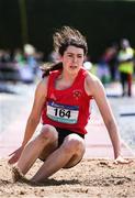 3 June 2017; Grace Furlong of CBS New Ross, Co Wexford, on her way to winning the Senior Girl's Triple Jump during the Irish Life Health All Ireland Schools Track & Field Championships 2017 at Tullamore Harrier Stadium, in Co. Offaly. Photo by Sam Barnes/Sportsfile