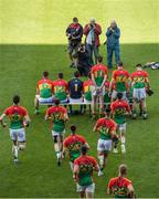 3 June 2017; Carlow players run out for the team photo ahead of the Leinster GAA Football Senior Championship Quarter-Final match between Dublin and Carlow at O'Moore Park, Portlaoise, in Co. Laois.  Photo by Ray McManus/Sportsfile