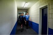 3 June 2017; Dublin captain Stephen Cluxton and Diarmuid Connolly make their out of the dressing-room ahead of the Leinster GAA Football Senior Championship Quarter-Final match between Dublin and Carlow at O'Moore Park, Portlaoise, in Co. Laois. Photo by Daire Brennan/Sportsfile