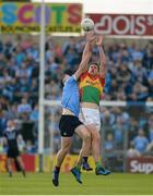 3 June 2017; Brendan Murphy of Carlow in action against Brian Fenton of Dublin during the Leinster GAA Football Senior Championship Quarter-Final match between Dublin and Carlow at O'Moore Park, Portlaoise, in Co. Laois. Photo by Daire Brennan/Sportsfile