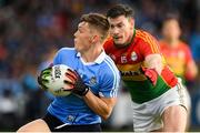 3 June 2017; Con O'Callaghan of Dublin in action against John Murphy of Carlow during the Leinster GAA Football Senior Championship Quarter-Final match between Dublin and Carlow at O'Moore Park, Portlaoise, in Co. Laois.  Photo by Ray McManus/Sportsfile