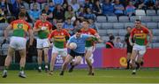 3 June 2017; Jack McCaffrey of Dublin in action against Paul Broderick of Carlow during the Leinster GAA Football Senior Championship Quarter-Final match between Dublin and Carlow at O'Moore Park, Portlaoise, in Co. Laois. Photo by Daire Brennan/Sportsfile