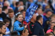 3 June 2017; A young Dublin supporter, on the terraces, at the Leinster GAA Football Senior Championship Quarter-Final match between Dublin and Carlow at O'Moore Park, Portlaoise, in Co. Laois.  Photo by Ray McManus/Sportsfile