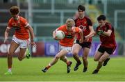 4 June 2017; Cian McConville of Armagh in action against Brendan Gallen of Down during the Ulster GAA Football Minor Championship Quarter-Final match between Down and Armagh at Páirc Esler, in Newry. Photo by Daire Brennan/Sportsfile