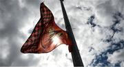 4 June 2017; A Down flag flies outside the ground ahead of the Ulster GAA Football Senior Championship Quarter-Final match between Down and Armagh at Páirc Esler, in Newry. Photo by Daire Brennan/Sportsfile