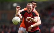 4 June 2017; Shay Millar of Down in action against Rory Grugan of Armagh during the Ulster GAA Football Senior Championship Quarter-Final match between Down and Armagh at Páirc Esler, in Newry. Photo by Philip Fitzpatrick/Sportsfile