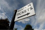 4 June 2017; A general view of a ticket sign outside the grounds before the Leinster GAA Football Senior Championship Quarter-Final match between Laois and Kildare at O'Connor Park, in Tullamore, Co. Offaly.   Photo by Piaras Ó Mídheach/Sportsfile