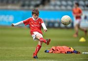 4 June 2017; Conal Kelly (age 7) son of Louth manager Colin Kelly warms-up on the pitch before the Leinster GAA Football Senior Championship Quarter-Final match between Meath and Louth at Parnell Park, in Dublin. Photo by Matt Browne/Sportsfile