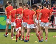 4 June 2017; Conal Kelly (age 7), son of Louth manager Colin Kelly warms-up on the pitch with the players before the Leinster GAA Football Senior Championship Quarter-Final match between Meath and Louth at Parnell Park, in Dublin. Photo by Matt Browne/Sportsfile