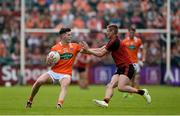 4 June 2017; Joey McElroy of Armagh in action against Caolan Mooney of Down during the Ulster GAA Football Senior Championship Quarter-Final match between Down and Armagh at Páirc Esler, in Newry. Photo by Daire Brennan/Sportsfile