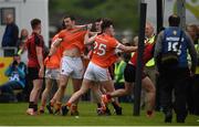 4 June 2017; Down and Armagh players tussle during the Ulster GAA Football Senior Championship Quarter-Final match between Down and Armagh at Páirc Esler, in Newry. Photo by Philip Fitzpatrick/Sportsfile