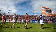 4 June 2017; The Armagh team parade behind the Mayobridge Band ahead of the Ulster GAA Football Senior Championship Quarter-Final match between Down and Armagh at Páirc Esler, in Newry. Photo by Daire Brennan/Sportsfile