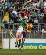 4 June 2017; Cian Lynch of Limerick in action against Colm Galvin of Clare during the Munster GAA Hurling Senior Championship Semi-Final between Limerick and Clare at Semple Stadium in Thurles, Co. Tipperary. Photo by Diarmuid Greene/Sportsfile