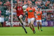 4 June 2017; Shay Millar of Down in action against Brendan Donaghy of Armagh during the Ulster GAA Football Senior Championship Quarter-Final match between Down and Armagh at Páirc Esler, in Newry. Photo by Daire Brennan/Sportsfile
