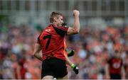 4 June 2017; Caolan Mooney of Down celebrates after scoring a second half point during the Ulster GAA Football Senior Championship Quarter-Final match between Down and Armagh at Páirc Esler, in Newry. Photo by Daire Brennan/Sportsfile