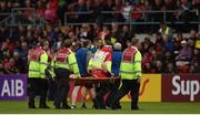 4 June 2017; Niall Donnelly of Down is stretchered off during the Ulster GAA Football Senior Championship Quarter-Final match between Down and Armagh at Páirc Esler, in Newry. Photo by Philip Fitzpatrick/Sportsfile