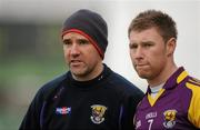 8 January 2012; Wexford manager Jason Ryan prepares to send on Andy Doyle as a substitute. Bord Na Mona O'Byrne Cup, First Round, Meath v Wexford, Pairc Tailteann, Navan, Co. Meath. Picture credit: Brendan Moran / SPORTSFILE