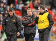 8 January 2012; Down manager James McCartan, centre, along with Jerome Johnston, selector, left, and Aidan O'Rourke, assistant manager. Dr. McKenna Cup, Section B, Down v Armagh, Pairc Esler, Newry, Co. Down. Picture credit: Oliver McVeigh / SPORTSFILE