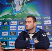 13 January 2012; Leinster's David Kearney during a press conference ahead of their Heineken Cup, Pool 3, Round 5 game against Glasgow Warriors on Sunday. Leinster Rugby Squad Press Conference, David Lloyd Riverview, Clonskeagh, Dublin. Picture credit: Matt Browne / SPORTSFILE