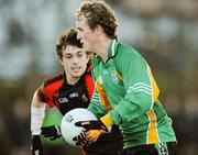 13 January 2012; Shane Cunningham, St. Benildus College, in action against Niall Kelly, Ardscoil na Trionoide, Athy. Leinster Colleges Senior Football 'A' Championship, Round 1, UCD Astroturf, Belfield, Dublin. Picture credit: Matt Browne / SPORTSFILE
