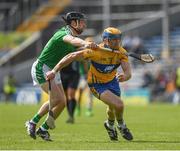 4 June 2017; Seadna Morey of Clare in action against Graeme Mulcahy of Limerick during the Munster GAA Hurling Senior Championship Semi-Final match between Limerick and Clare at Semple Stadium, in Thurles, Co. Tipperary. Photo by Ray McManus/Sportsfile