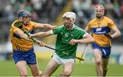 4 June 2017; Kyle Hayes of Limerick in action against David McInerney of Clare David McInerney during the Munster GAA Hurling Senior Championship Semi-Final between Limerick and Clare at Semple Stadium in Thurles, Co. Tipperary. Photo by Diarmuid Greene/Sportsfile