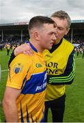 4 June 2017; David Reidy of Clare is congratulated by Donal Moloney after the Munster GAA Hurling Senior Championship Semi-Final match between Limerick and Clare at Semple Stadium, in Thurles, Co. Tipperary. Photo by Ray McManus/Sportsfile