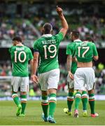4 May 2017; Jonathan Walters of Republic of Ireland celebrates after scoring his side's first goal of the game during the international friendly match between Republic of Ireland and Uruguay at the Aviva Stadium in Dublin. Photo by Ramsey Cardy/Sportsfile