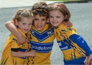 4 June 2017; Six year old Gavin Jones with his cousins Annie Purcell, 4, left, and Lily Purcell, 6, from Bunnratty, before the Munster GAA Hurling Senior Championship Semi-Final match between Limerick and Clare at Semple Stadium, in Thurles, Co. Tipperary. Photo by Ray McManus/Sportsfile
